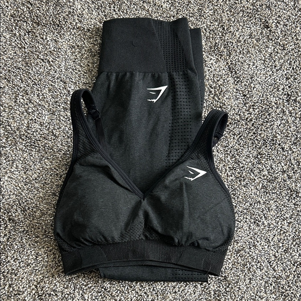 Gymshark Black Sports Bra and Leggings Set